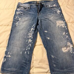 Lucky Brand Blue Distressed Straight Leg Jeans